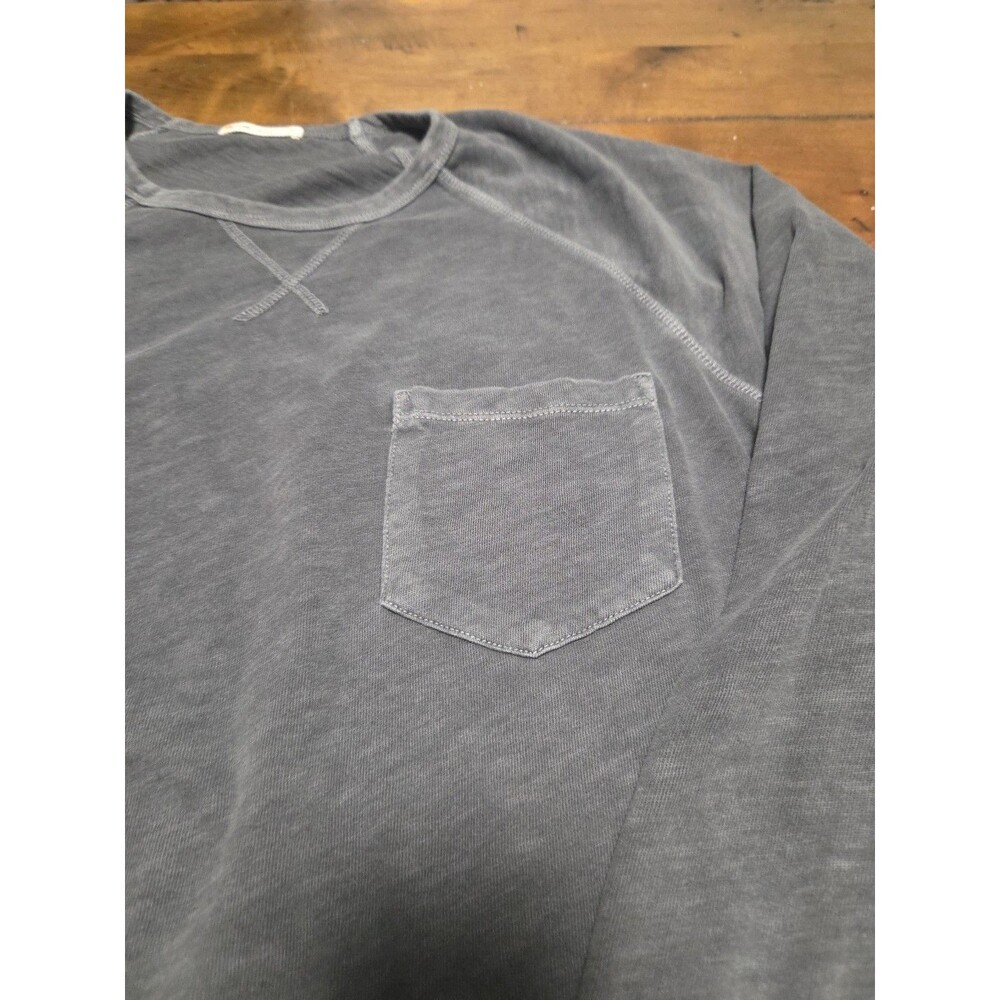 Marine Layer Cotton Heavy Slub Raglan Crewneck Sweatshirt Grey Mens XL Fall - Picture 4 of 10